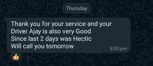 Nagarjuna Travels Customer Testimonial 37